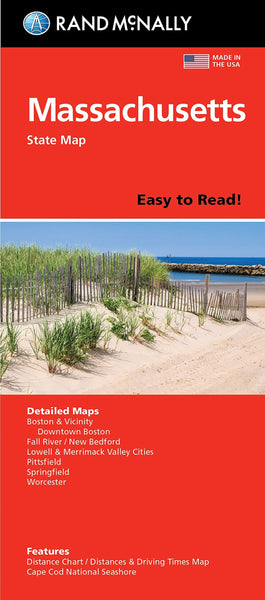 Massachusetts Easy to Read Folded Map Rand McNally