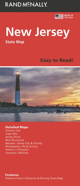 New Jersey Easy to Read Folded Map Rand McNally