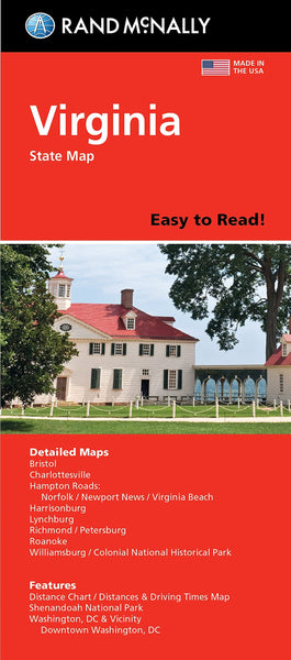 Virginia Easy to Read Folded Map Rand McNally