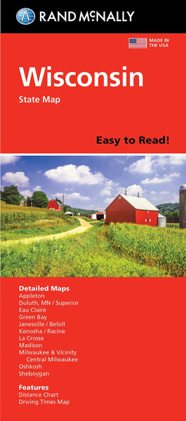 Wisconsin, Easy to Read State Map Rand McNally