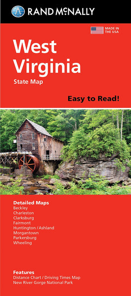 West Virginia Easy to Read Folded Map Rand McNally