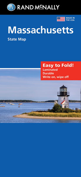 Massachusetts, Easy to Fold Laminated State Map Rand McNally