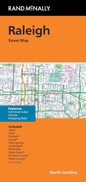 Raleigh, NC - Folded Street Map Rand McNally