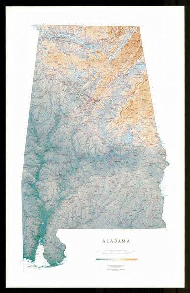 Alabama [Physical, 49x32] Raven Maps