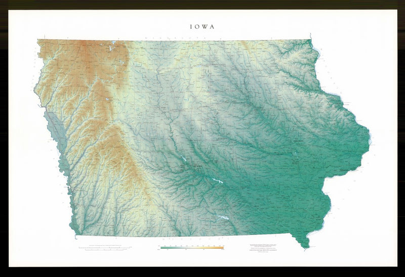 Iowa [Physical, 34x49, Laminated] | Map Geek.com