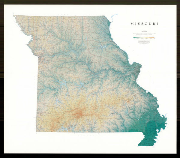 Missouri [Physical, 42x46] Raven Maps