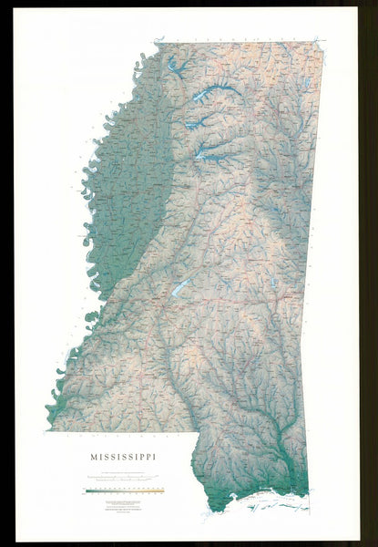 Mississippi [Physical, 48x32] Raven Maps