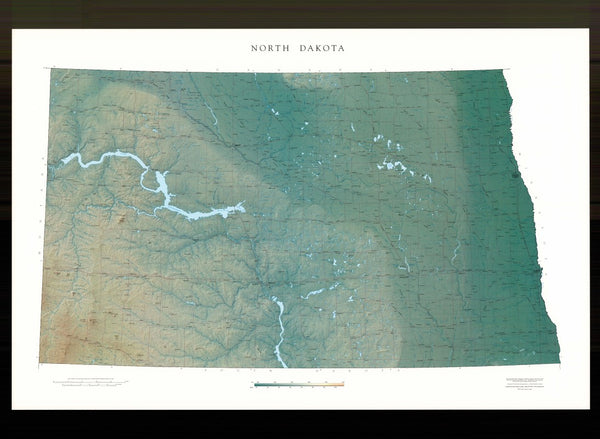 North Dakota [Physical, 35x51, Laminated] Raven Maps