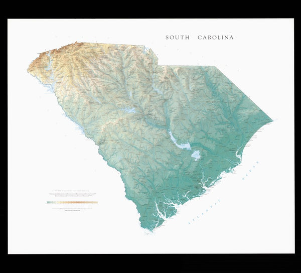 South Carolina, [Physical, 35x41] Raven Maps
