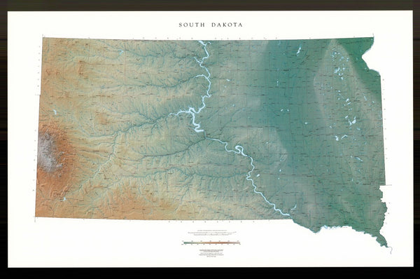 South Dakota [Physical, 37x56] Raven Maps