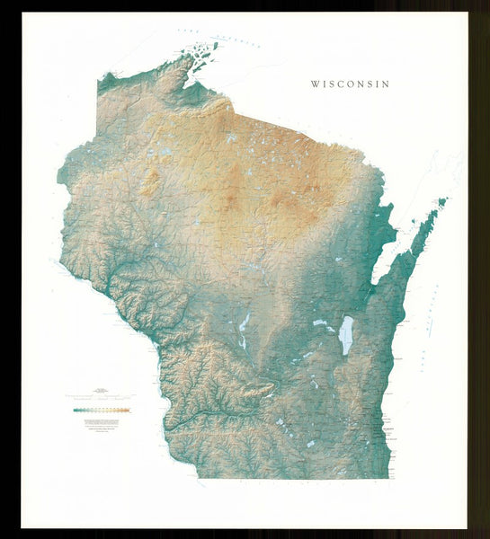 Wisconsin [Physical, 47x43, Laminated] Raven Maps