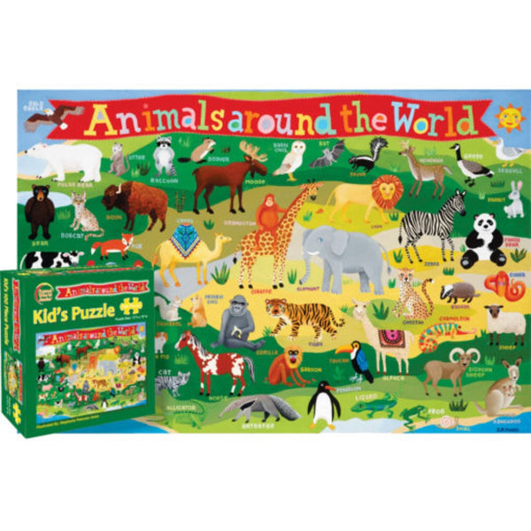 Animals Around the World 100 Piece Puzzle Round World