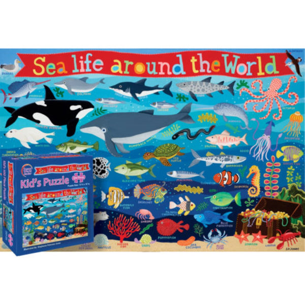 Sea Life Around the World 100 Piece Puzzle Round World