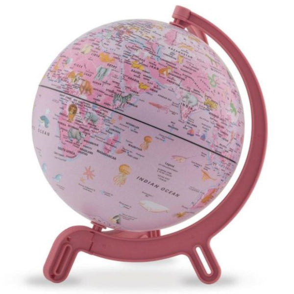 Pink Animals of the World Globe - 6" Round World