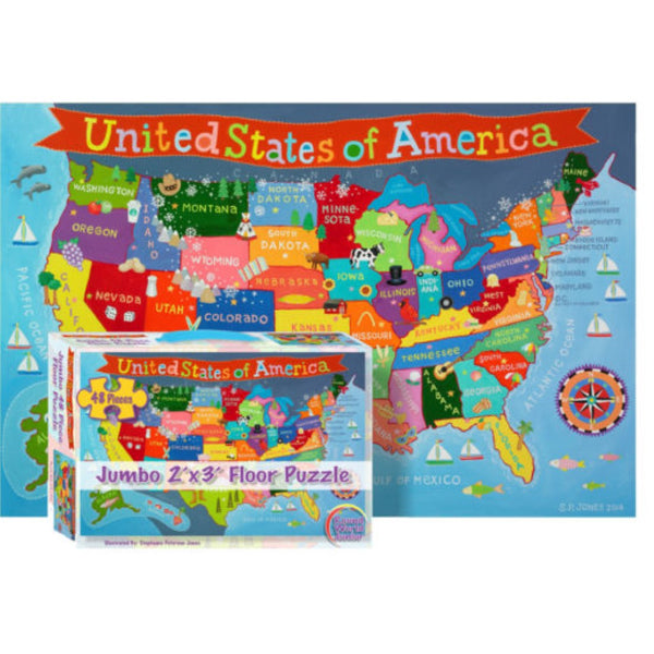 Kids USA Jumbo 48 Piece Floor Puzzle Round World