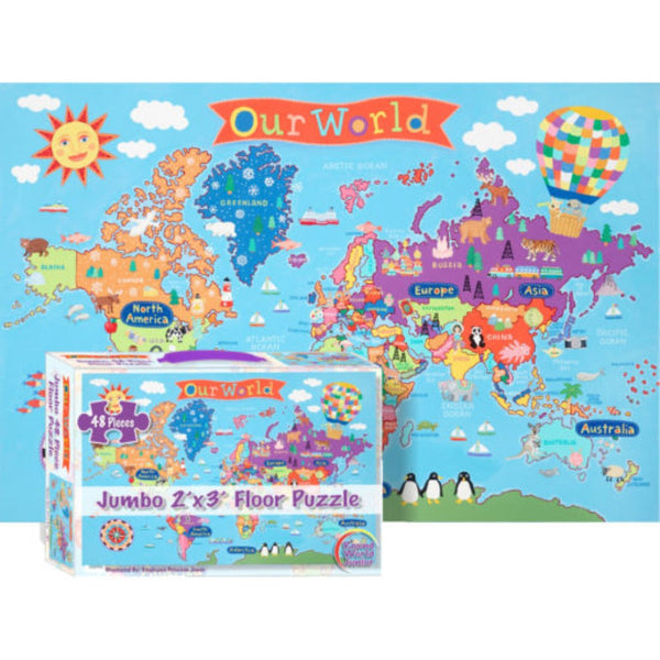 Kids World Jumbo 48 Piece Floor Puzzle Round World