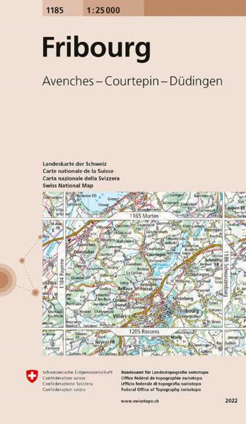Fribourg - Freiburg : Switzerland 1:25,000 Topographic Map #1185 Swiss Topo
