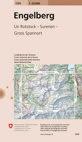 Engelberg: Switzerland 1:25,000 Topographic Map #1191 Swiss Topo