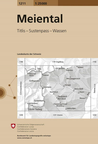 Meiental: Switzerland 1:25,000 Topographic Map #1211 Swiss Topo