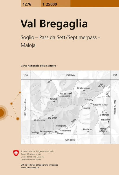 Val Bregaglia. Sheet 1276 Swiss Topo
