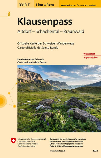 Klausenpass : Switzerland 1:33,333 Topographic Hiking Series #3313T Swiss Topo