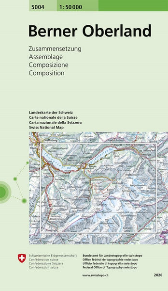 Berner Oberland : Switzerland 1:50,000 Topographic Map Series #5004 Swiss Topo