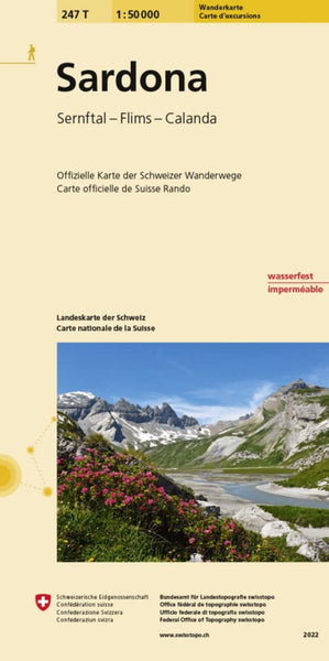 Sardona : Switzerland 1:50,000 Topographic Hiking Series #247T Swiss Topo
