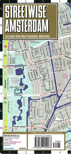 Streetwise Amsterdam laminated map Streetwise Maps, Inc