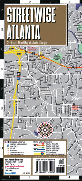 Streetwise Atlanta laminated map Streetwise Maps, Inc