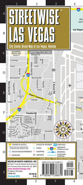 Streetwise Las Vegas laminated map Streetwise Maps, Inc