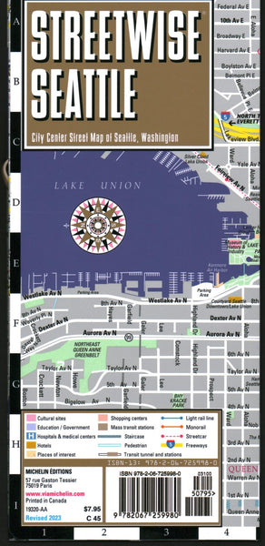 Streetwise Seattle laminated map Streetwise Maps, Inc