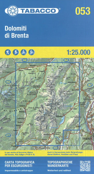 Dolomiti di Brenta Topographic Hiking Map 1:25,000 Tabacco Map