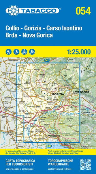 Hiking map # 54 - Gorizia (Italy) Tabacco Map