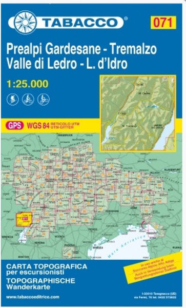 Prealpi Gradesane - Tremalzo : Valle di Ledro - L. d'ldro Tabacco Map