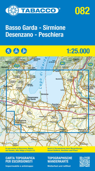 Basso Garda - Sirmione Desenzano - Peschiera Topographic Hiking Map 1:25,000 Tabacco Map