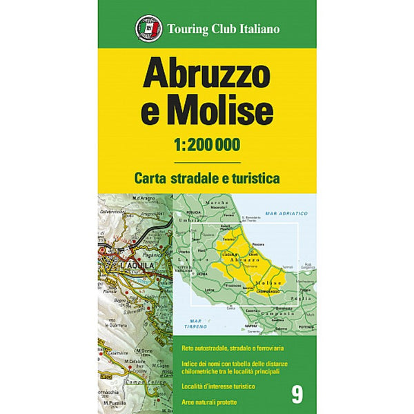 Abruzzo e Molise : carta stradale e turistica 1: 200 000 Road Map Touring Club Italiano
