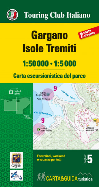 Gargano National Park Hiking Map Bundle: 2 Maps + Guide Touring Club Italiano