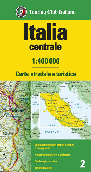 Italia Centrale 1:400.000 = Central Italy and Isands 1:400,000 Touring Club Italiano