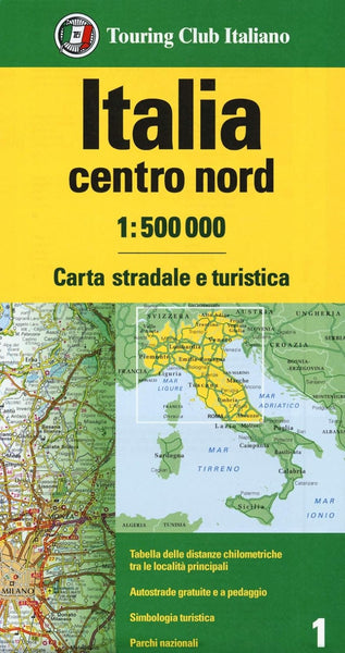 Italy, North-Central Road and Tourist Map Touring Club Italiano