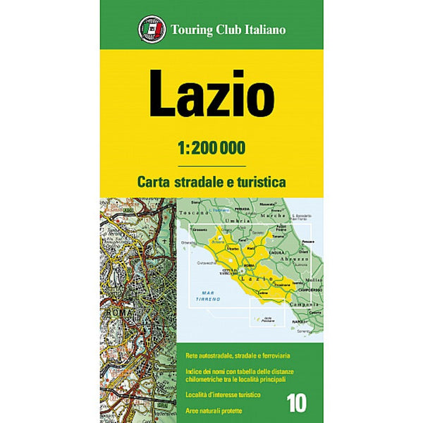 Lazio : 1:200 000 Road and Tourist Map Touring Club Italiano