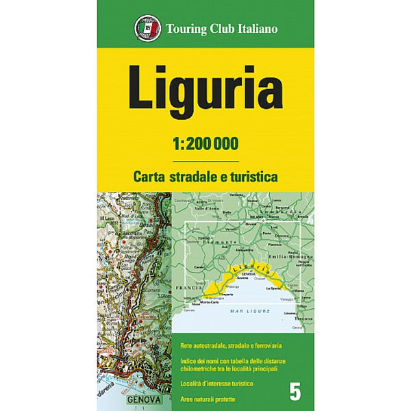 Liguria : 1:200,000 Road and Tourist Map Touring Club Italiano