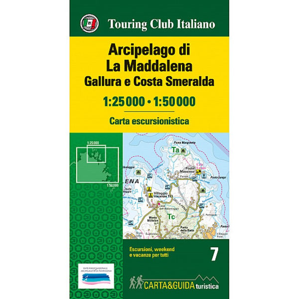 Maddalena National Park Hiking Map Bundle: Map + Guide Touring Club Italiano