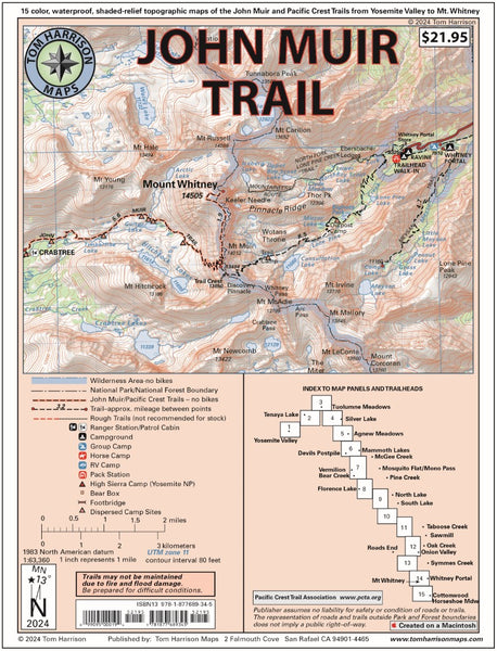 John Muir Trail Map-pack Tom Harrison Maps