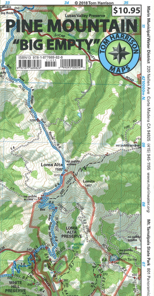 Pine Mountain, California Trail Map Tom Harrison Maps