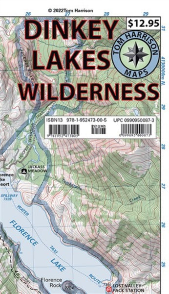 Dinkey Lakes Wilderness, California Trail Map Tom Harrison Maps