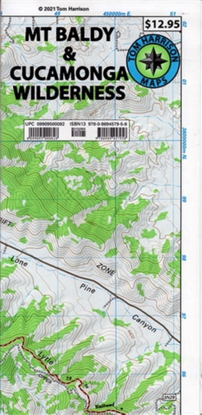 Mount Baldy and Cucamonga Wilderness, California Tom Harrison Maps