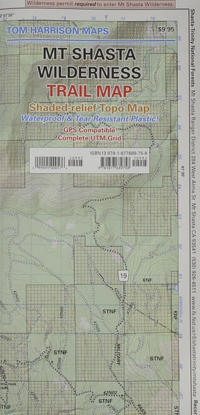 Mt Shasta Wilderness Hiking Map Tom Harrison Maps
