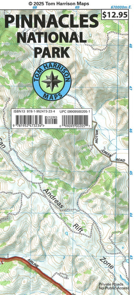 Pinnacles National Monument, California Topographic Hiking Map Tom Harrison Maps