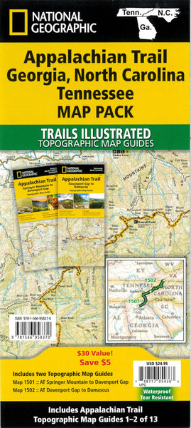 Appalachian Trail: Georgia, North Carolina, Tennessee [Map Pack Bundle] National Geographic Maps
