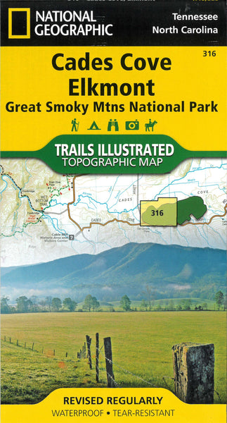 Cade Cove Elkmont : Great Smoky Mtns National Park : Tennessee & North Carolina, USA National Geographic Maps